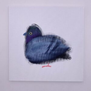 Kid Koala Instagram - Original Painting Pigeon Windowsill 158 is now at the shop! https://kidkoala.com/product/original-painting-pigeon-windowsill-apt-158/