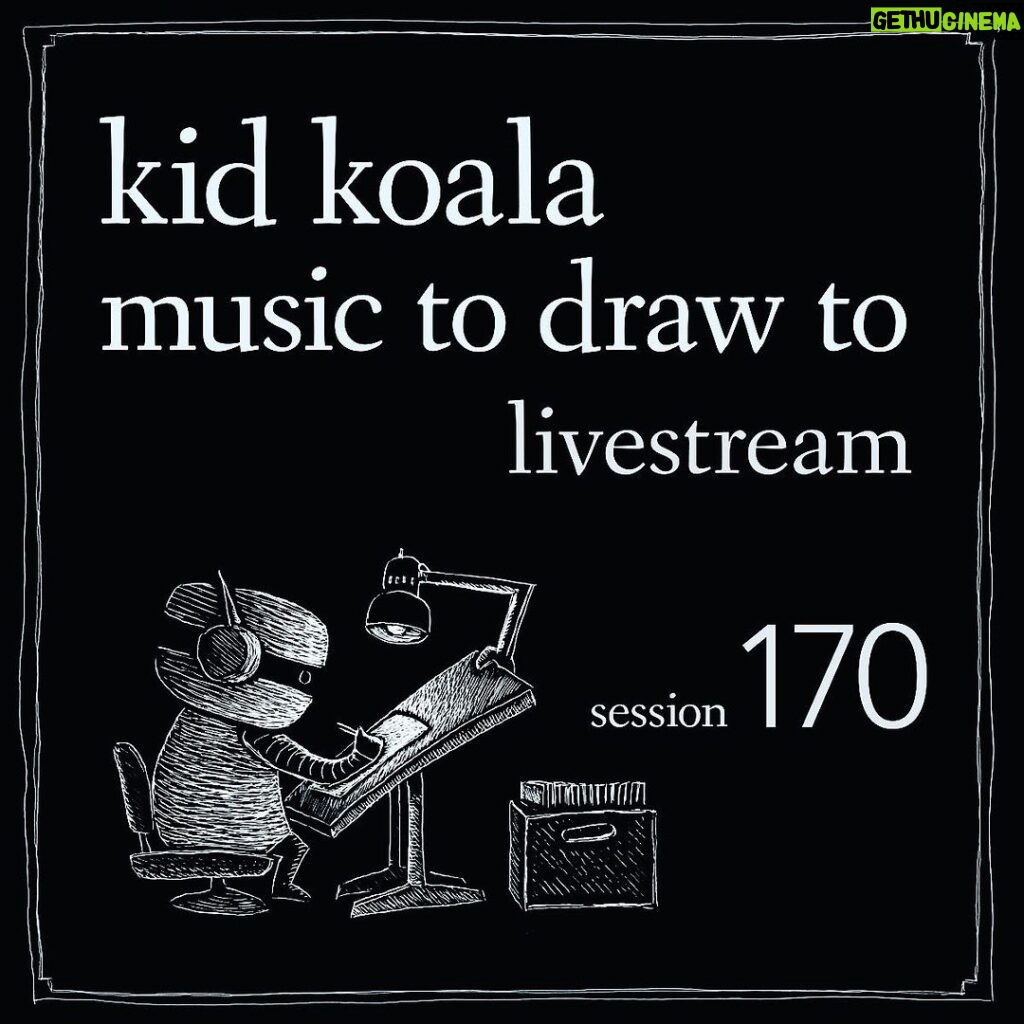 Kid Koala Instagram - my friend and special guest @dj_killajewel dropped by the studio to do the Music To Draw To livestream and it’s up for replay now! It was the first time we’ve improvised music together and it was a beautiful time! 🎹🎶🎛️ crowdcast.io/c/musictodrawtosession170