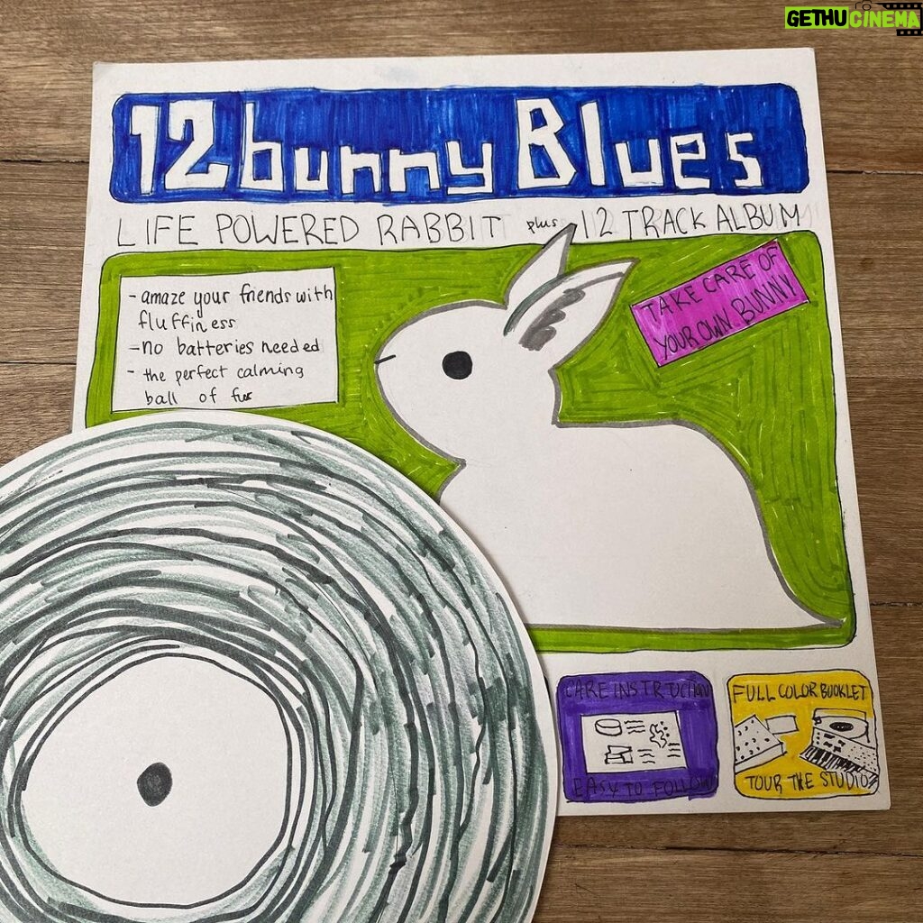 Kid Koala Instagram - my daughter made some variant album covers inspired by our pet rabbit. 🤣✨