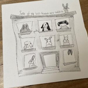 Kid Koala Instagram - my daughter made some variant album covers inspired by our pet rabbit. 🤣✨