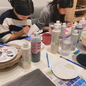 Kid Koala Instagram - Daughter requested the family go to the ceramic painting cafe for her birthday 🎂❤️✨