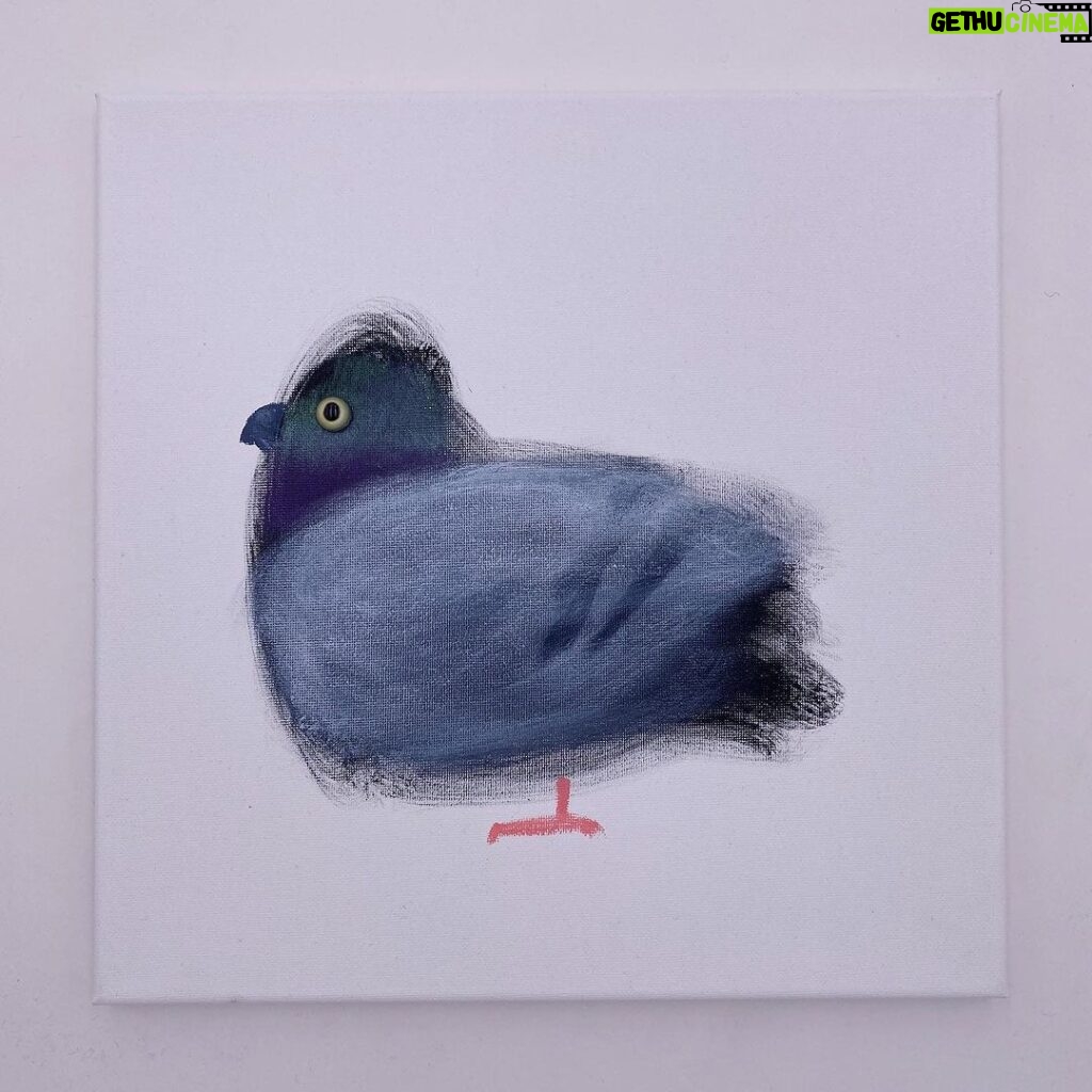 Kid Koala Instagram - Original Painting: Pigeon Windowsill Apt 538 is now at the shop! 🐦🖼️ https://kidkoala.com/product/original-painting-pigeon-windowsill-apt-538/