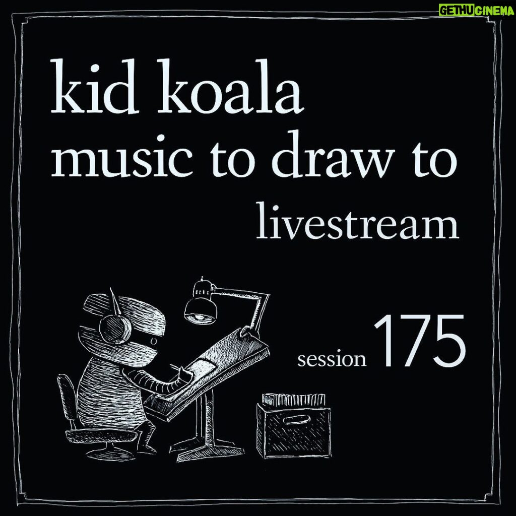 Kid Koala Instagram - Join us tonight for Music To Draw To Session 175! Live-streaming from the studio 8pm-10pm EST. Bring your sketchbooks! 🎶✍️ https://crowdcast.io/c/musictodrawtosession175