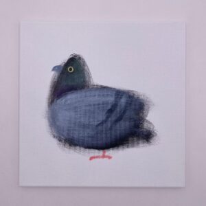 Kid Koala Instagram - Pigeon Windowsill Apt 280 is now at the shop! Original paintings, books, games, music and apparel! 
https://kidkoala.com/product/original-painting-pigeon-windowsill-apt-280/