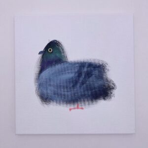 Kid Koala Instagram - Original Painting: Pigeon Windowsill Apt. 238 is now at the shop! https://kidkoala.com/product/original-painting-pigeon-windowsill-apt-238/