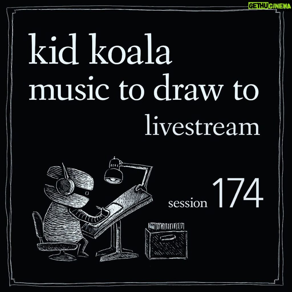 Kid Koala Instagram - Come join us tonight for Music To Draw To Sessiom 174 live stream! 8pm-10pm EST. save your spot at crowdcast.io/c/musictodrawtosession174