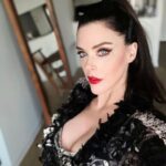 Kim Director Instagram - Christina P has made the best red lipstick ever! And @inearnestofficial has knocked it out of the park again, with this dress ❤️ 👗 @inearnestofficial 💄 @thechristinap #lipstick #redlips #fashion #inearnest #beauty #nyc #blueeyes #tribeca Tribeca, New York City