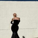 Kimora Blac Instagram - 100 miles away in @FashionNova Wearing 'Stella Velvet Gown Set' Los Angeles, California