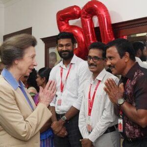 Queen Elizabeth II of the United Kingdom Instagram - The Princess Royal, accompanied by Vice Admiral Sir Tim Laurence, has arrived in Sri Lanka!🇬🇧🇱🇰 

👚 In Colombo, HRH toured a MAS Active Factory, one of South Asia’s largest apparel tech companies, to hear about their innovative designs and partnerships with UK brands.

🍼Next, at Save The Children’s Sri Lanka Head Office, The Princess joined staff in marking 50 years of the charity’s work in Sri Lanka. 

HRH became Patron of Save the Children UK in 2017, having served as President since 1970.

🏥 HRH visited Lady Ridgeway Hospital, meeting consultants implementing Save the Children’s Tilli program.

The programme uses games & storytelling to help parents and teachers have discussions with children about trust, consent, bodies, and boundaries.