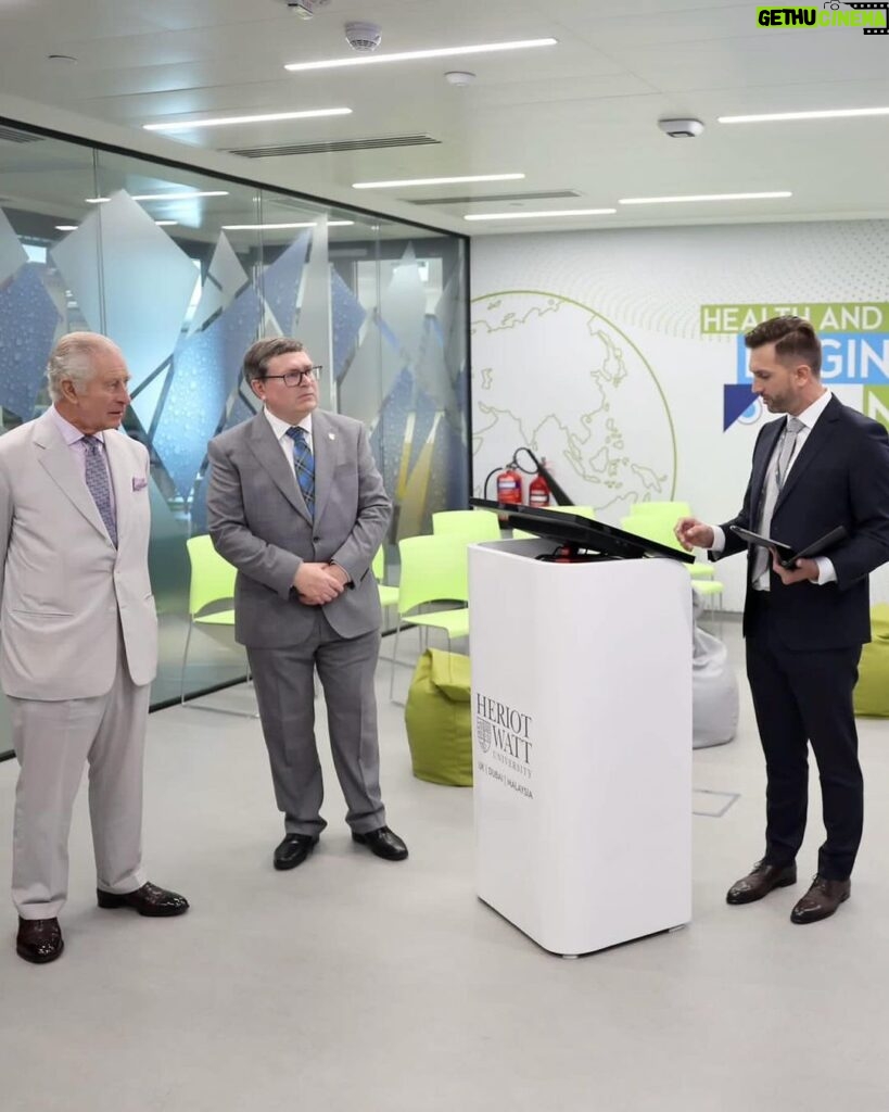 King Charles III of the United Kingdom Instagram - Celebrating green innovation and bright new ideas! ♻️💡 The King has met students and graduates from across the Commonwealth at @hwdubai, and met entrepreneurs to hear about green tech and sustainable innovations. Set up at the Dubai campus to run alongside #COP28, the Climate Hub’s Cleantech exhibition gives companies a chance to meet policy makers, potential investors, and industry leaders. Youth engagement is a key theme of the Hub, and many students are volunteering to assist exhibitors. 📸 PA / @chrisjacksongetty Heriot-Watt University Dubai Campus