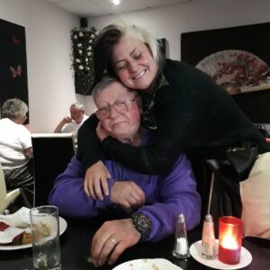 Kiri Pritchard-McLean Instagram - My amazing, loving, tough, funny Dad passed away just before midnight last night. It was just me there and I was holding his hand, by his bed exactly where I have been since Monday night. 
Anyone who knows me will know I haven't just lost a superb Dad and a best pal, I've lost my biggest fan and champion. So many comedians know him because he'd come to gigs with me to hang out and watch. An Eighty year old Dad backstage at gigs is weird I know, but I adored hanging out and he loved the gigs so much. Nearly as much as he loved a t-shirt he didn't pay for, braces and a fleece. 
I know the reason I feel so much pain now is because of how loved I was and how proud he was of me. He loved his family so much and I'm reminding myself not everyone is as lucky as me to have that or to get to say goodbye. It was a beautiful goodbye and the team in Castle Douglas have made me weep with their kindness and love for him. 

Lots of kind people have messaged me these last few days as they've sensed something was up. I know I haven't replied to you and I'm sorry, you're not alone but I also don't know when I will want to talk and I know people need to know so that's what this post is about. No need to message me, I know you love me and if you knew him you loved him too. Sorry I've been so absent, while I was next to him I haven't known what to say or how to say it and if I used my hand to write a text I'd have to stop holding his and nothing was worth that. 

Sorry for all the photos of him. That might not stop for a while. I'm so so proud to be his daughter and all I want to do is show him off and celebrate him which I think he would have loved.