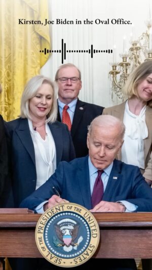 Kirsten Gillibrand Instagram - @joebiden left me a message right before he signed an executive order finalizing reforms to the military justice system that started with a bill I fought nearly a decade to pass. 

Service members will finally have a fair, impartial, professional justice system. And I’m so grateful for the President’s partnership throughout this long fight.
