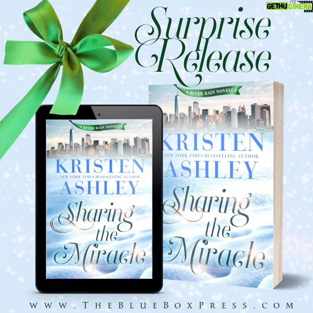 Kristen Ashley Instagram - Hey friends! Just in case you missed the news, Kristen has a surprise release coming your way in just over a week! SHARING THE MIRACLE releases everywhere on Tuesday, December 12, 2023! Happy Holidays, indeed! Want to know a little more? Elsa Cohen has everything she ever wanted. A challenging career. A bicoastal lifestyle. And an amazing man—the kind, loving and handsome Hale Wheeler—who adores her and has asked her to be his wife. She isn’t ready for the surprise news she’s received. And she doesn’t know how to tell Hale. Once Hale discovers that his future has taken a drastic turn, a fear he’s never experienced takes hold. He just doesn’t understand why. Family and friends rally around the couple as they adjust to their new reality, and along the way, more surprises hit the River Rain crew as love is tested and life goes on. Please note: This is a slice-of-life novella in the River Rain series. It was written to be read after Fighting the Pull. Go ahead and get your pre-order on! The link is in bio, you won't regret it! [Donna] https://www.kristenashley.net/titles/sharing-the-miracle/ Rock On! #KristenAshley #KristenAshleyBooks #RiverRainSeries #BlueBoxPress #Romance #Novella