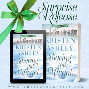 Kristen Ashley Instagram - Hey friends! Just in case you missed the news, Kristen has a surprise release coming your way in just over a week! SHARING THE MIRACLE releases everywhere on Tuesday, December 12, 2023! Happy Holidays, indeed! Want to know a little more?

Elsa Cohen has everything she ever wanted.

A challenging career. A bicoastal lifestyle.

And an amazing man—the kind, loving and handsome Hale Wheeler—who adores her and has asked her to be his wife.

She isn’t ready for the surprise news she’s received.

And she doesn’t know how to tell Hale.

Once Hale discovers that his future has taken a drastic turn, a fear he’s never experienced takes hold.

He just doesn’t understand why.

Family and friends rally around the couple as they adjust to their new reality, and along the way, more surprises hit the River Rain crew as love is tested and life goes on.

Please note: This is a slice-of-life novella in the River Rain series. It was written to be read after Fighting the Pull.

Go ahead and get your pre-order on! The link is in bio, you won't regret it! [Donna]

https://www.kristenashley.net/titles/sharing-the-miracle/

Rock On!
#KristenAshley
#KristenAshleyBooks
#RiverRainSeries
#BlueBoxPress
#Romance
#Novella