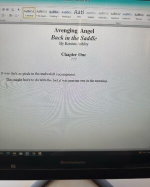 Kristen Ashley Instagram - My Week in two pictures. Going through edits of AVENGING ANGEL. Starting book two. God, I love being with these characters again. Rock on! #AvengingAngelsUnite #fromtherockchicklair