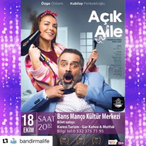 Kubilay Penbeklioğlu Instagram - #Repost @bandirmalife with @get_repost
・・・
Deha Yapım organisyonuyla muhteşem bir oyun sizleri bekliyor! #bandirma @dehayapim @ozgeozberk_official @kubilay_penbeklioglu #tiyatro #kültürsanat