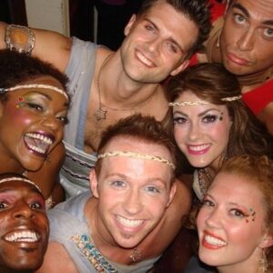 Kyle Dean Massey Instagram - 10 years ago I was a dancing Greek Muse on the Tony Awards.  We were all so excited to be there and that our show XANADU was nominated.  We took a selfie together in the stairwell right before we performed...back when you had to take selfies with an actual camera. Unfortunately our show didn’t win any awards - so we crashed the IN THE HEIGHTS after party...they had a bit more to celebrate.