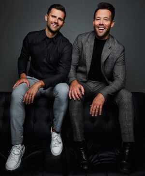 Kyle Dean Massey Instagram - How it’s going -> where we started.
If this is what growing old(er) together is like, then I can’t wait for more. 10 years together and 5th wedding anniversary today. Love always to my huz @taylorfrey. 

Thanks for the photo @benji_riv