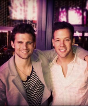 Kyle Dean Massey Instagram - How it’s going -> where we started.
If this is what growing old(er) together is like, then I can’t wait for more. 10 years together and 5th wedding anniversary today. Love always to my huz @taylorfrey. 

Thanks for the photo @benji_riv