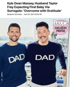 Kyle Dean Massey Instagram - We’re pregnant!!! We are excited beyond measure to make this announcement. We couldn’t have done this without the incredible team of people who gave us so much to make this dream a reality: our physicians, attorneys and most especially our fabulous egg donor and amazing surrogate. @people / clothes: @rondorff Palm Springs, California