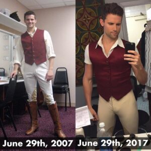 Kyle Dean Massey Instagram - A little bit older with costumes a whole lot tighter - I'm filling in at Wicked until this Sunday. Come see us!