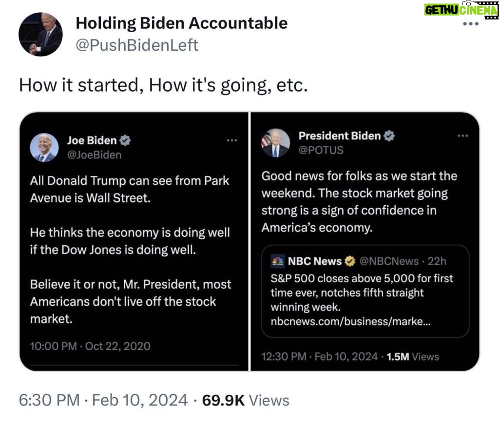 Lady Bunny Instagram - Many Americans don’t invest at all, so the stock market is mainly an indicator of how well the economy’s doing for those who have enough money to play with. See the difference between the 1st tweet and the 2nd one a few years later when he’s in charge? Suddenly, the stock market becomes proof of how well the economy is running.