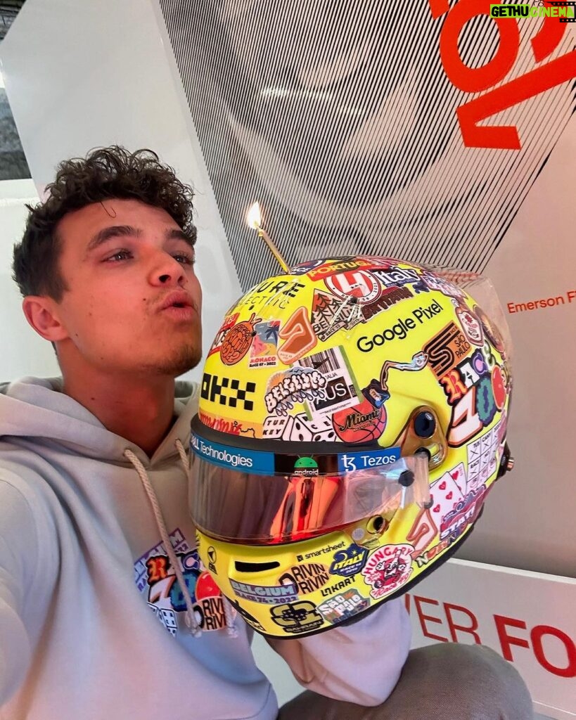 Lando Norris Instagram - 100 races, 100 stickers. Here’s to the next 100 🎂