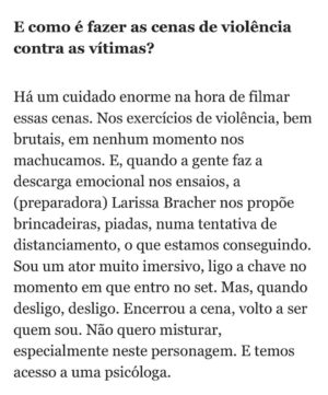 Larissa Bracher Instagram - A função de preparadora de elenco me deu e dá muitas alegrias… ajudar meus parceiros atores a encontrar novas fisicalidades para se tornarem “outros” é uma paixão inesgotável. Mudar voz, o jeito de falar, de andar, mimetizar outra pessoa, ajudar a compor, me interessa muito. Tudo se torna ainda melhor quando o trabalho é com atores do naipe desse meu novo amor, o talentoso e generoso @silveropereira ! Hoje saiu matéria no @jornaloglobo (link nos stories) e ele conta um pouco mais sobre esse processo. No filme “o Maníaco do Parque” sou responsável tb pela coordenação de intimidade, função necessária para que todos estejam protegidos em cenas de nudez e interação íntima. O tema que abordamos exige pesquisa, dedicação, seriedade e muito, muito  respeito.  Que bom q somos uma equipe amorosa e do bem! #omaniacodoparque #santaritafilmes #amazonprime #cinemanacional