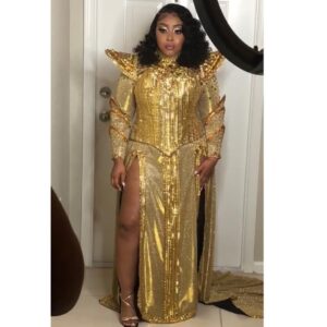 Lashauwn Beyond Instagram - Wakanda themed homecoming gown /corset and accessories all by me