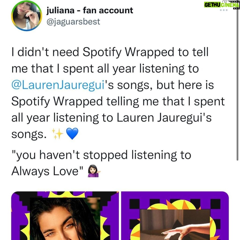 Lauren Jauregui Instagram - I’m so grateful for each and every one of you who listened to anything of mine this year. Those who kept PRELUDE close and as a companion and those who listened to Always Love✨ we only dropped one this year so to know we keep growing regardless is inspiring. I’m in the studio making beautiful things and will have more for you to listen to next year🤍 thank you thank you thank you each one of these mean the world to me. I know it’s not about the metrics but to consistently see tangible growth when one works as hard as my team and I do is just so affirming. Thank you for letting me do what I love and for listening to these songs my heart is in them and with you every time you do🖊 #singersongwriter #independent #growth