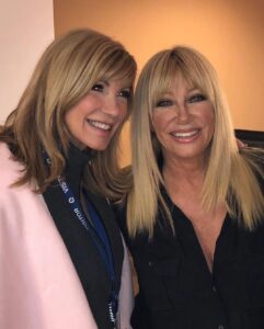 Leeza Gibbons Instagram - Gutted, but grateful. Not ready to say goodbye to my friend Suzanne Somers. But what a magnificent life. She was a star, and she loved being that source of light and beauty. She was a healer and she never said no to anyone looking for guidance and inspiration. She was a friend who let herself be vulnerable enough to be seen. She was a little girl, a sexy siren and the rock- solid center of her family. She was a truth- seeker who was evolving right til the end. Suzanne Somers was so many things to her friends and fans but most of all, she was Alan's wife, having rarely spent a few hours, much less a few nights apart. Their love story did not follow a straight line, nor did her career. She made her own rules, broke the ones which didn't fit and never failed to try new things that had never been done before. From her poems to her products; from her books to her singing, she lived out loud. On purpose. Out front. Ambitious and generous , with lists of awards and loads of accomplishments, she was most proud of her extraordinary family - with whom she worked and loved and played , and for whom she was a bonfire of inspiration. Steven and I send our deepest love and support to them today. 💔 #suzannesomers #shineon