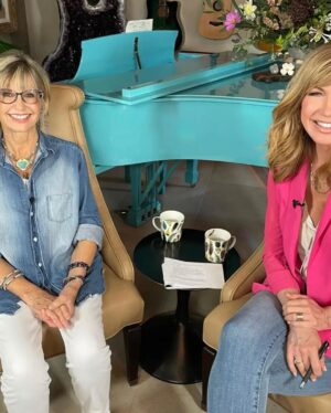 Leeza Gibbons Instagram - She would have been 75.  Happy heavenly birthday to Olivia Newton-John . This picture is one of my favorites. She always beamed with goodness when she was talking about her passions and helping others flame theirs. Many people post about how she lifted their spirits and their causes. All of us at @leezascareconnection are no different. I'm forever grateful for this eternal spirit and her capacity to care. @therealonj @chloelattanziofficial