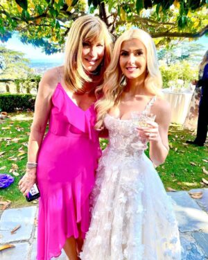 Leeza Gibbons Instagram - These glasses (and over a hundred more) were handmade, each unique to reflect something special about the person wearing them. These reflect my mantra: "Breathe, Believe, Receive" and they were made by my friend, mother-of-the bride @tricialavoice_author . The glasses had guests' table numbers on them. Genius, right? Her daughter @olivialalalalaa 's wedding was as perfect as they get. #weddingideas #unique