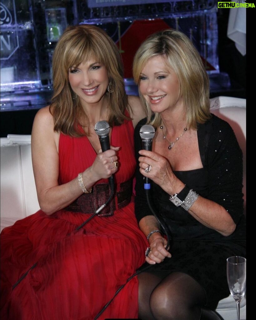 Leeza Gibbons Instagram - She would have been 75. Happy heavenly birthday to Olivia Newton-John . This picture is one of my favorites. She always beamed with goodness when she was talking about her passions and helping others flame theirs. Many people post about how she lifted their spirits and their causes. All of us at @leezascareconnection are no different. I'm forever grateful for this eternal spirit and her capacity to care. @therealonj @chloelattanziofficial