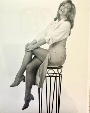 Leeza Gibbons Instagram - Somebody thought it was a good idea to literally put me on a pedestal for this photo. shoot! It's from Wayback in the day....a publicity shot for our show "John and Leeza direct from Hollywood" !  I'm having fun cleaning the garage and finding these goodies! The show didn't last very long, but the memories are for a lifetime.#olddays #paramount #tvtalk #PR #JohnTesh #wayback