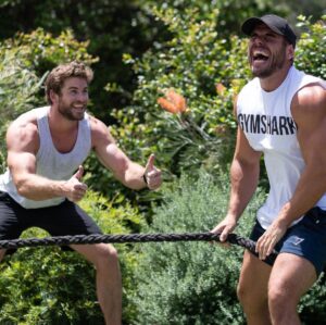 Liam Hemsworth Instagram - It’s always a pleasure keeping @rossedgley focused during our workouts. #gymbuddiesforlife