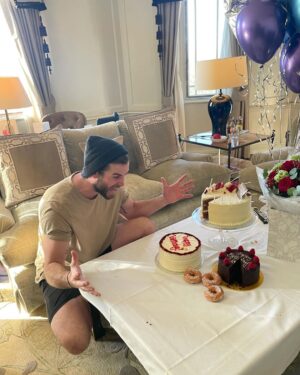 Liam Hemsworth Instagram - Thanks to everyone who sent me birthday wishes! Love you all! These cakes that I also got sent should really help on my health and fitness journey! Cheers guys!