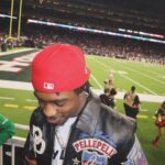 Lil Tjay Instagram - Grateful for the sh!t I got cause I come from a hard life! 🫡 🩶… s/o @jmulan nd the @houstontexans we was Litt last night 😂😂 #goodwin Houston, Texas