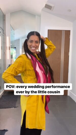 Lilly Singh Instagram - At least there’s an open bar… 😅❤️ Comment below with a 💃🏽 if you’ve witnessed this first hand. But I ain’t even hating tbh. Dance routines were a KEY part of my upbringing, right up until I started making YouTube videos. 

It started when I was super young. My cousin and I had matching star lenghe and were booked and busy! We did routines just like this one at every family party. And when I say, I truly believed I was a superstar… 😂

Then in high school, the intensity turned up with talent shows and international nights. They were treated like life or death. Motivational speeches were made before performances, matching outfits from the local mall were purchased and mixed cds were made in abundance. I remember after performing a specific routine in grade 11, I felt as if I’d completely figured out life… because I completed a 9 minute mediocre routine. There was nothing I couldn’t do! 

In university, I started to participate in dance competitions and the stakes couldn’t have been more high for me. I’d practice until 4am with my team in various spots of our school (some nights even finding a random nook to sleep in, so we could start again the next morning). We’d cry during practices because we cared so much about dancing and doing well. And during competition pre-parties, battling with another school and winning was the greatest form of validation ever. 

I went on to become the captain of a co-ed bhangra team and we got hired to perform at weddings. We went through it all: bad crowds, great crowds, huge dance floors, tiny dance floors, dance floors covered in broken glass, and costumes that were not washed enough. Those were some good times. 

Can any of you relate to dance being such a big part of your life? I think back at those times with such fondness and it immediately makes me smile. And it all started… being the little cousin who performed at a wedding ❤️