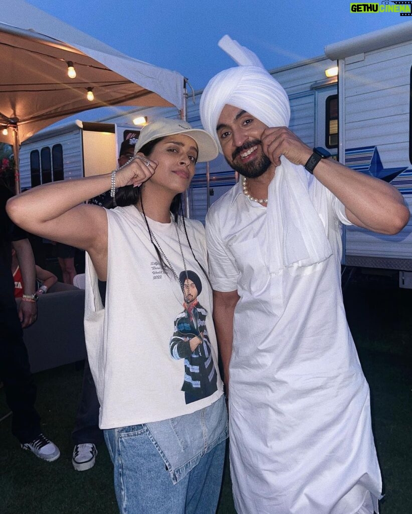 Lilly Singh Instagram - HANJI. My brother @diljitdosanjh turned #coachella into a Mela 🎇 I’ve never been to Coachella before and admittedly never really had a desire to go. But when your boy is putting on for the culture and making history, there’s no question I was going to do the 6 hour total commute and support. And I would do it 5 times over again for the GOAT. So proud of Diljit for not only pushing the limits, but doing it with grace and swag on 💯. On a personal note, I also greatly appreciate how supportive Diljit is of me and how vocal he is in general about supporting eachother, especially Desi women. That’s on some culture changing, role model behaviour. Thank you for your example and amplification of love 🙏🏽 On another note, I simply HAVE TO give a major shout out to @sonalisingh who is the mastermind beside Diljit and makes things like Coachella happen. She’s the hustler that helps make the history and her existence is so important. Thank you for all that you do ❤️ Also hi mom, I’ll always FaceTime you when I’m with Diljit because I love you and also I know you’ll get mad if I don’t 😘 And the LAST thing I’ll say is, never sleep on Punjabis. That crowd was more lit and louder than any other section of the festival and I said what I said. Good day. #diljitdosanjh 🐐 Coachella Music Festival