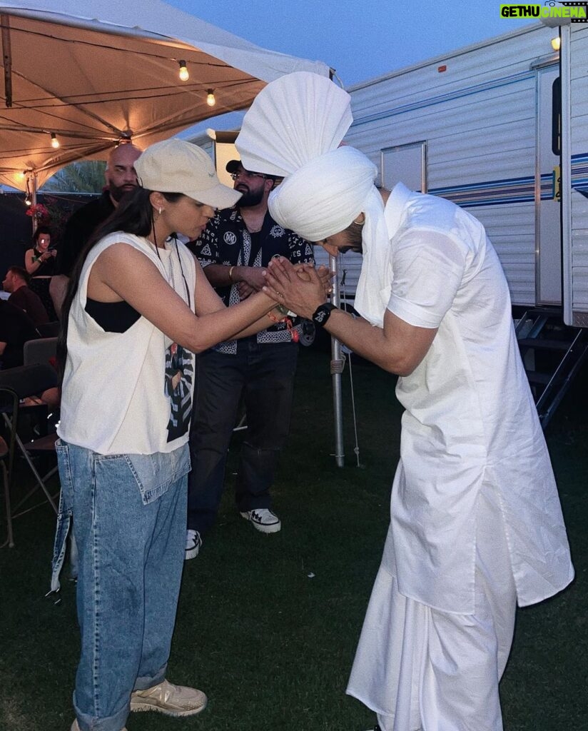 Lilly Singh Instagram - HANJI. My brother @diljitdosanjh turned #coachella into a Mela 🎇 I’ve never been to Coachella before and admittedly never really had a desire to go. But when your boy is putting on for the culture and making history, there’s no question I was going to do the 6 hour total commute and support. And I would do it 5 times over again for the GOAT. So proud of Diljit for not only pushing the limits, but doing it with grace and swag on 💯. On a personal note, I also greatly appreciate how supportive Diljit is of me and how vocal he is in general about supporting eachother, especially Desi women. That’s on some culture changing, role model behaviour. Thank you for your example and amplification of love 🙏🏽 On another note, I simply HAVE TO give a major shout out to @sonalisingh who is the mastermind beside Diljit and makes things like Coachella happen. She’s the hustler that helps make the history and her existence is so important. Thank you for all that you do ❤️ Also hi mom, I’ll always FaceTime you when I’m with Diljit because I love you and also I know you’ll get mad if I don’t 😘 And the LAST thing I’ll say is, never sleep on Punjabis. That crowd was more lit and louder than any other section of the festival and I said what I said. Good day. #diljitdosanjh 🐐 Coachella Music Festival