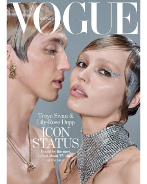 Lily-Rose Depp Instagram - @vogueaustralia with my twin sister @troyesivan 😈😈 
Talking @theidol and how we fell in love on set <3 
Huge thank you to my favorite @christinecentenera and the whole team 🎀💕🍒💋💗💓