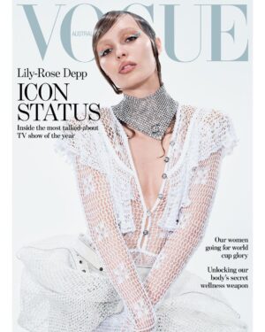 Lily-Rose Depp Instagram - @vogueaustralia with my twin sister @troyesivan 😈😈 
Talking @theidol and how we fell in love on set <3 
Huge thank you to my favorite @christinecentenera and the whole team 🎀💕🍒💋💗💓