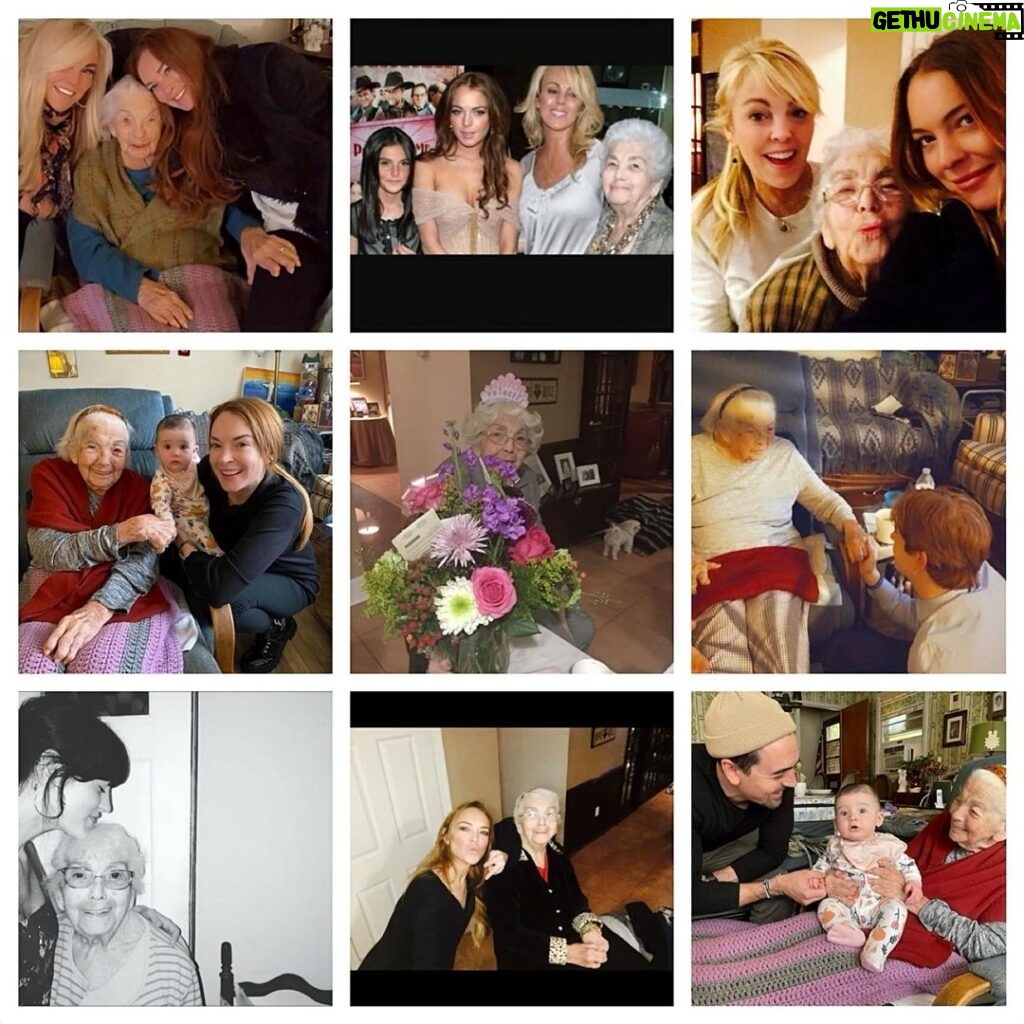 Lindsay Lohan Instagram - Happy Birthday to my incredible Nana! 98 never looked so good!!! God bless you! 🥰❤️🙏🎂🥳 I love you 😘💕 #annsullivan