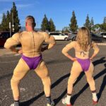 Lindsey Gort Instagram - when it’s halloween but you are picking up your parents from the airport: time to embarrass them! have to say, i was shocked at how NO ONE ELSE dressed up at the airport. just beau and i. sooooo we put on a show for all. happy halloween! pump some iron!