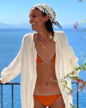 Liya Kebede Instagram - 💙 🧡 🤎 🙏🏾 🧘🏾‍♂️ 💦 @lemlemofficial