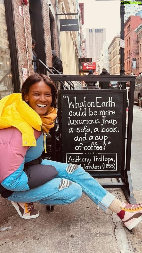 Liya Kebede Instagram - Dreaming… Obsessed… Loved it… @bibliothequenyc #bookshop #bookstagram #bookseverywhere #dream #newyork #bibliothequenyc #booksandcoffee #cappuccino