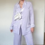 Liz Trinnear Instagram - Pajamas 💤 but make it fashion #ootd #summerfashion set: @daily_sleeper purse: @__ai.co