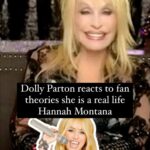 Liz Trinnear Instagram - Does Dolly Parton live a double life? She says ‘maybe!’ 👀 Online theories have swirled that Dolly Parton wears a blonde wig to keep her private life out of the headlines, just like Hannah Montana. What do you think? #DollyParton #HannahMontana #interview #secret #wig #blonde #MileyCyrus #WreckingBall #DisneyChannel