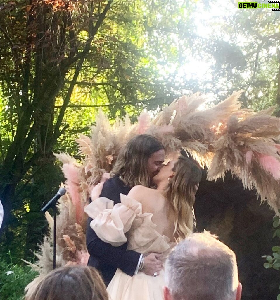 Liz Trinnear Instagram - Two of my favorites got married last weekend and it took me over a week to recover from smiling so hard (and to make this post) 😭😂💕 Their wedding was so full of love, happiness and magic, it was like a real life fairytale ✨ @lauramosescollins looked like a princess and @matthewstylist is her prince. I’ve known Matt for 12 years now and I’ve NEVER seen him so darn happy (and that’s saying a lot because he’s the happiest, most positive guy I know). Standing by his side as a groomswoman was an honor 💕 Laura is the kind of person you hope your best friend marries and I like to think that Matt is not the only lucky one here, we all gained Laura as a friend and I’m forever grateful. WHAT A BLAST! 💕💕💕 (Also - @nathanielmotte said I was serving up some Neo from the matrix vibes in my custom @alfredsung suit dress 😂 - hence photo number 3) Also also - shoutout to @reformation for making us gals look extra special for rehearsals 💕 Malibu, California